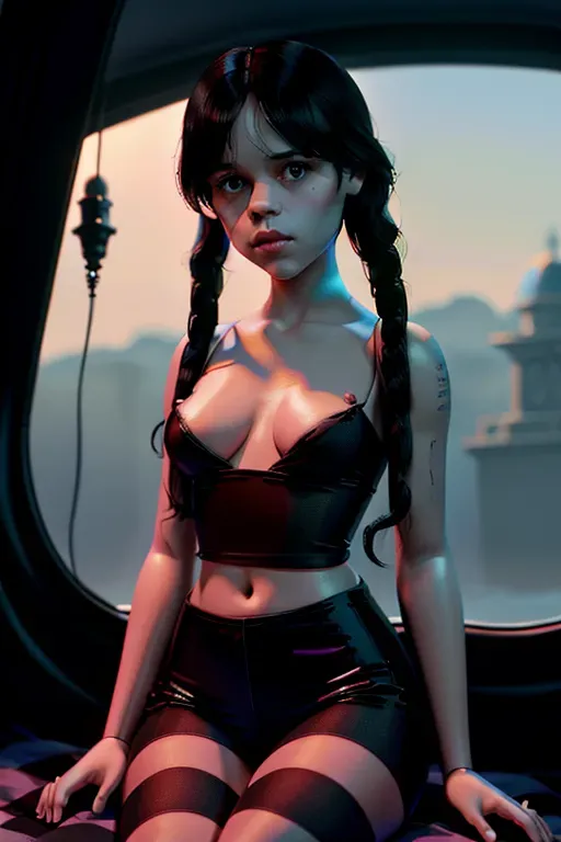 dpmg_jenna_ortega_v1, as a Barbie doll, flat chest, nude