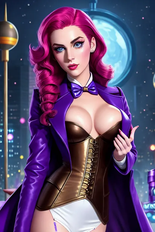 a color pencil draw of,blake blossom,wearing willy wonka,standing,in a dystopian future,amazing breasts,five slender fingers,fishtail hair,gorgeous face,beautiful lips,blue eyes,curved eyebrows,curved eyelid,pale skin,joyful,tattoo,ultra realistic,bokeh,smooth,professional,cgsociety