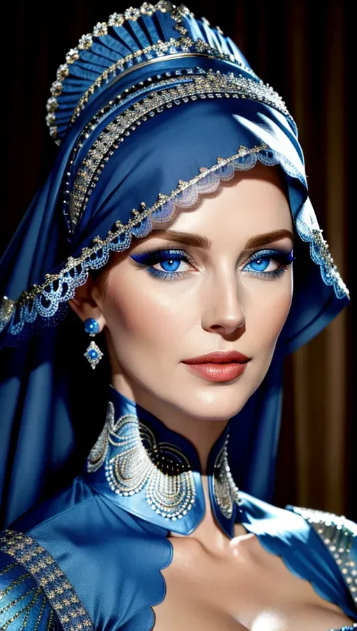 Dopamine Girl French lady, actress, blue eyes, (accurate facial