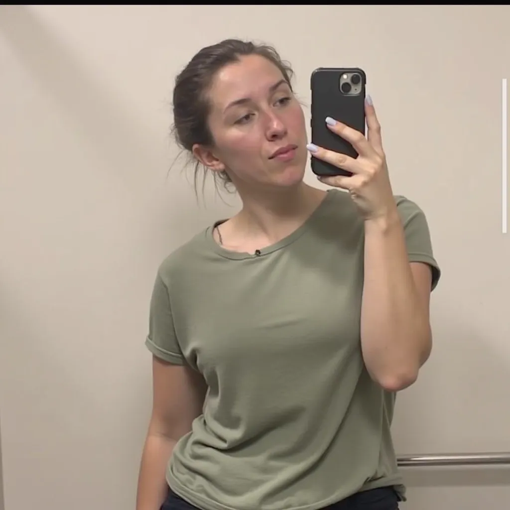 She only wears a bra and pants