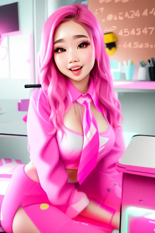 Best quality, 8k, Pokimane, pount, perfect face, accurate anatomy, crop top
