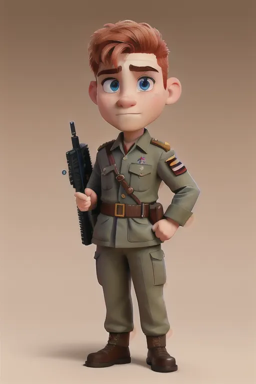 Soldier, French Foreign Legion, Sargent rank, strong, tough, shaved head, pale skin, angry eyebrows, handsome blue eyes, small nose, strong cheeks, full ginger beard, strong chin, french military field uniform, French military barret, tactical, standing aiming a realistic AR15 rifle, battle, high definition, 4k quality, excellent lighting, great shading, pristine detail, very clear picture, vibrant colors, accurate at lower promp guidence, ultra realistic, five fingers per hand.