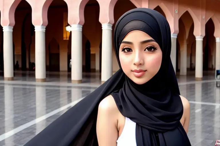 hijab girl sexy seductive at muslim city