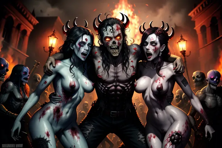 orgy of the dead, zombies fucking and fighting in hell