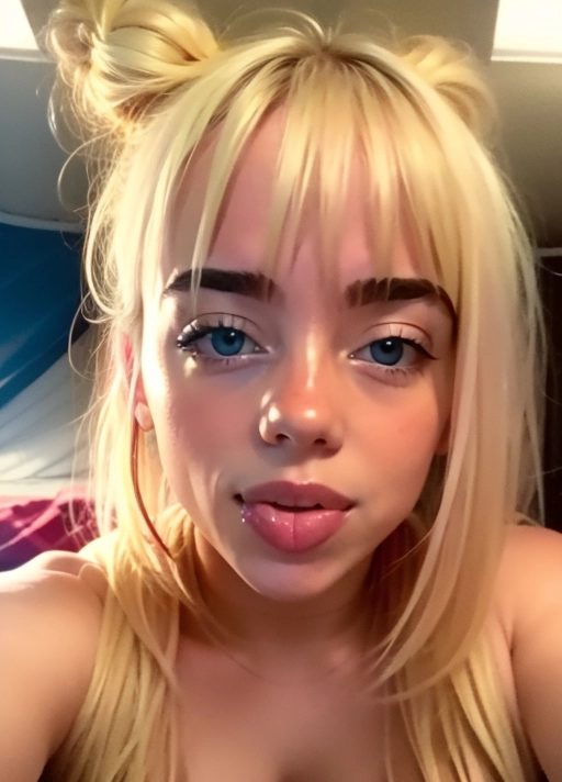 An accurate photo of, Alex Luciano, from diet cig band, (blonde twin buns hair), naked, happy, cute face, button nose, blue eyes, (winking), (small size boobs), ((blushing)), (skinny fit), tongue out, ((smirk)), horny look on face, eyes full of lust, laying down, sexy pose, masturbating, camping at night, in a tent, dark outside, night time, 2500k lighting, looking at viewer, (face in pleasure), drooling, ((trying to escape)), sex against her will, screaming for help, (((full body in view))), <lora:KpxWkLqox25_Billie:1>, having really rough passionate sex with a man, dpmg_awaitingtongue_v1