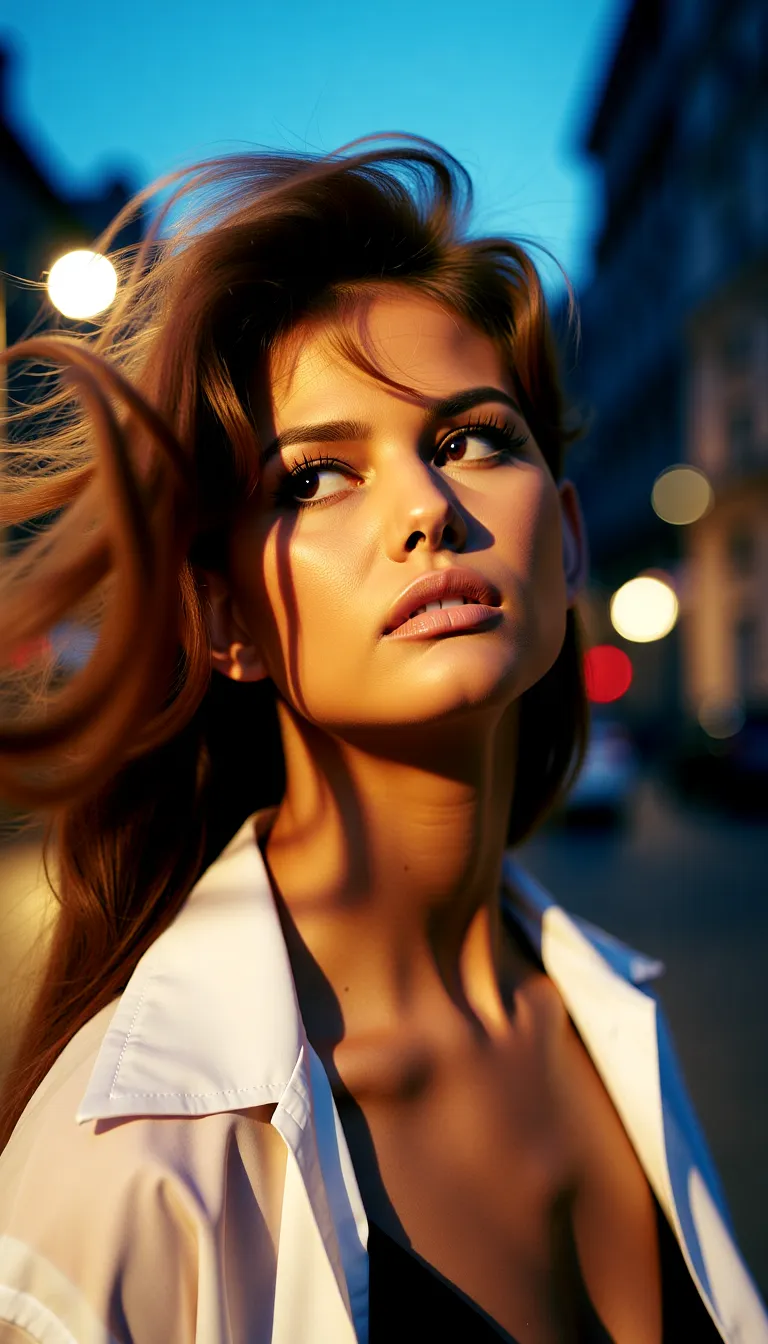 high detailed skin,seductive, detailed eyes, best quality, masterpiece, highres, 8k uhd, dslr, soft lighting, high quality, volumetric lighting, candid, Photograph, high resolution, 4k, 8k,
tyndall effect,photorealistic,atmospheric perspective, artistic, unique, award winning photograph, flattering, cinematic, professional, RAW photo, analog, film grain, hazy atmosphere, cinematic shot
aidmafluxpro1.1,
in a shirt, a beautiful woman, perfect hair, Sophisticated and chic attire, featuring elegant and contemporary designs, confident and poised pose, medium shot, digital, vibrant and modern colors, a touch of subtle filters, Fashionable Urban Setting, with trendy city streets, stylish venues, and a sense of glamour and sophistication, sparkling and expressive eyes, a confident and radiant expression, glossy and vibrant lips, captivating gaze, trendy and statement accessories, fashion forward shot, bright and vibrant lighting, highlighting the modern and glamorous atmosphere with a combination of natural and studio lights,