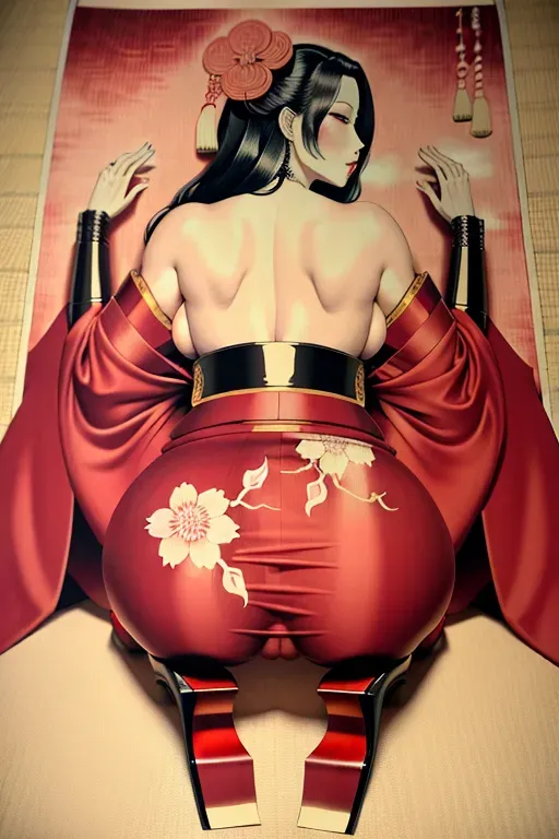 japanese traditional print representing a pornographic scene