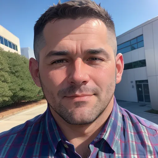 Dopamine girl 47 year old man clean shaven selfie business casual