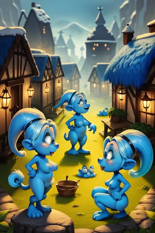 village, smurfs, orgy