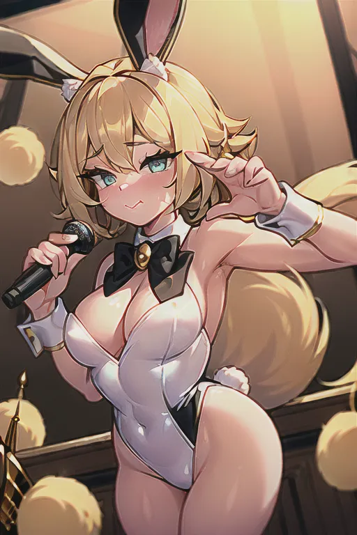 (masterpiece:1.2), (best quality), (ultra detailed), (8k, 4k, intricate), (highly detailed:1.2),(detailed face:1.2), (detailed background),detailed landscape, (dynamic pose:1.2), <lora:pixel_art:0.7>((pixelart)), 1girl, furry 1 female furry bunny only, looking at viewer, short hair, bangs, blonde hair, shirt, hair ornament, closed mouth, green eyes, upper body,solo short furry bunny furry, golden blonde furred furry blonde fur, black animal bunny nose snoot , bunny nose, soft bunny golden fur, big bunny ears with fluff coming out of them, androgynous very cute, green eyes beautiful eyes ,well groomed kept up, bardic squire, paranormal investigator , big cotton ball tail bunny , bardic songhorn and lyre instrument in backpack, bard, singing a song, song and music notes around, absurdres ((masterpiece)) ((masterpiece))
