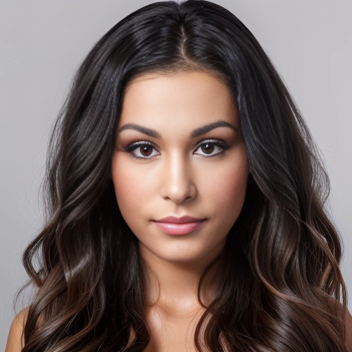 a beautiful young (teenage) girl with long wavy dark hair, (largest huge eyes:1.2),
realistic, masterpiece, long eyelashes, mascara, tanned