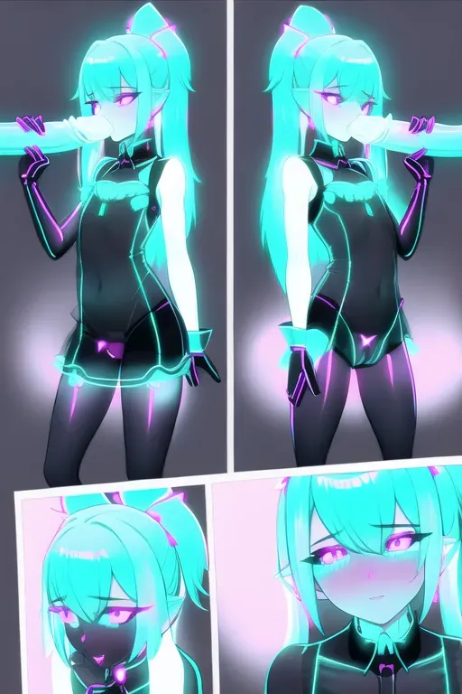 Feminine boy , see through neon lingerie , erect penis , feminine features , blowjob, eye contact