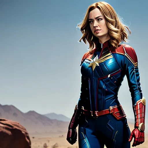 Dopamine Girl Brie Larson As Captain Marvel Unzipping Her Suit Barely Covered Tits Camel 6074