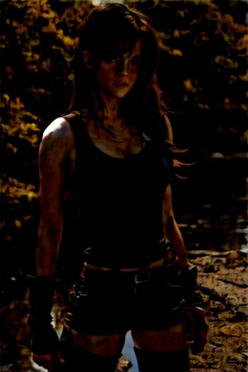 Tifa Lockhart cosplay,emma watson, photo realistic, bright background