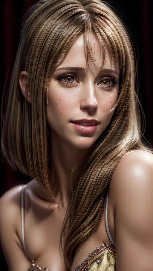 A high resolution highly detailed portrait photography of Jennifer Love Hewitt, seductive smile, glamorous hairstyle,
realistic detailed hair, realistic detailed skin, realistic detailed eyelashes, detailed eyes,
professional makeup, accurate skin,
accurate eyes, accurate teeth, accurate mouth, accurate skin color, accurate skin tone,accurate hair color, accurate hair tone,
pretty teeth, textured skin, pores,
masterpiece, crystal clear, subsurface scattering,
<lora:dpmg_add_detail:1>,
(RAW photo:1.2),
(photorealistic:1.4),
(masterpiece:1.4),
(best quality: 1.2),