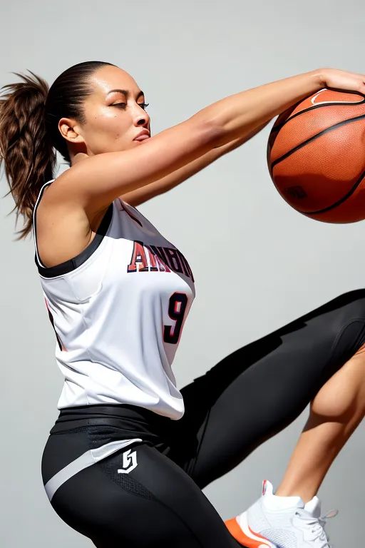 Dopamine Girl female basketball player going up with the ball in her