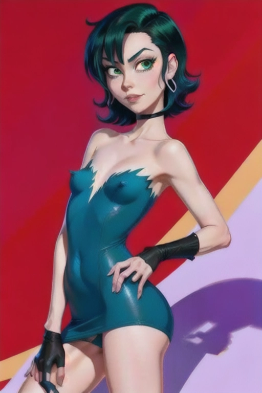 Adult Ingrid Third from the 2002 cartoon series Fillmore, adult, is a female character, eurasian appereance, full naked, hair color are black ,
has short black hair with curled fringe, green eyes, and rather pale skin. nude, <lora:dpmg_fingering:1>