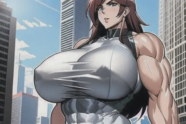 Dopamine Girl - fantasy humanoid with 4 arms and 4 breasts, big giant  titties that are strong and muscular, big giant feminine arms that strong  and muscular, big giant thighs that are