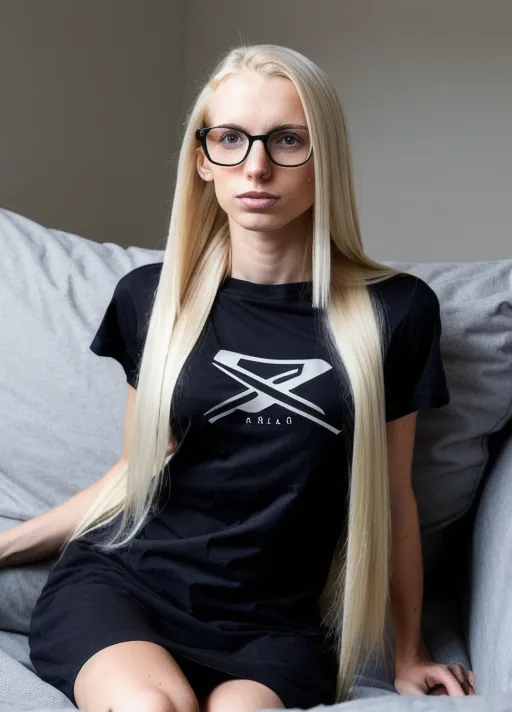 Dopamine Girl A Erotic Photoshoot Of Alt Girl Twenty Straight Blonde Hair Glasses Short 6595