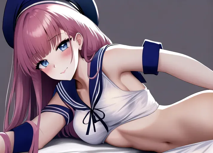<lora:dpmg_pov_from_below:1>, erotic expression, sailor uniform