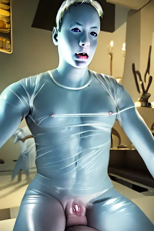 Man, naked, Restaurant, chastity cage, slave, one penis