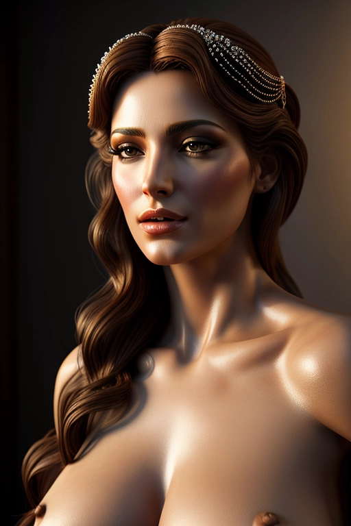 erotic art illustration rendered as a (photorealistic:1.6) image of a Greek goddess, masterpiece, 8k resolution, accurate face, detailed face, detailed skin texture