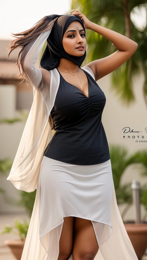 ((professional photograph of a 20 years old fit busty indian hijab girl with tanned skin and thick thighs wearing a hijab exposing deep cleavage and open chest looking at the camera)),
cute face, cute eyes, realistic cute face, highly detailed cute face,
highly realistic cute face, reflective eyes, cute eyes,
(((deep cleavage))),