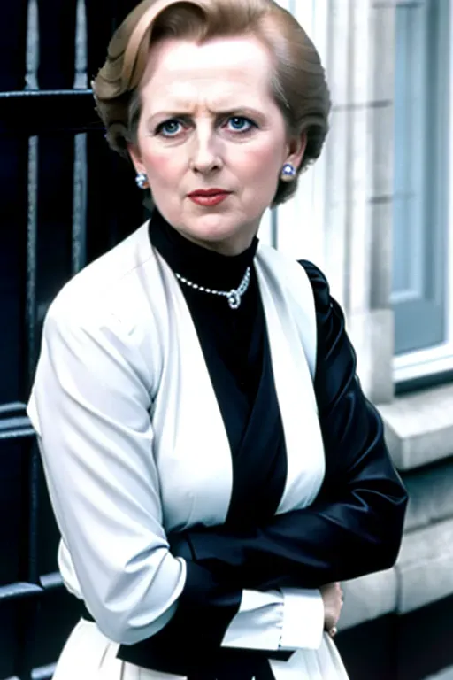 Margret Thatcher glaring at the camera