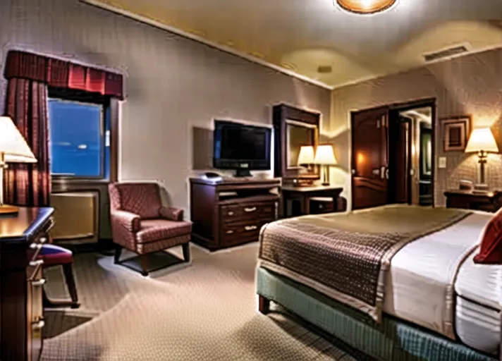 hotel room, night, low level lighting