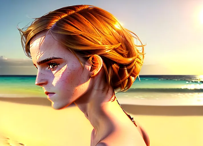 realistic HD concept art(((full body portrait))), (((Emma Watson)))((((accurate face)))),((profile view)),(((sunbathing naked on a nude beach))),(((very short messy hairstyle)))(((perky breasts))),(((slender body))), five slender fingers, beautiful face, beautiful lips,detailed large eyes,curved eyebrows,cgsociety,professional,editorial, <lora:dpmg_fingering:1.5>,