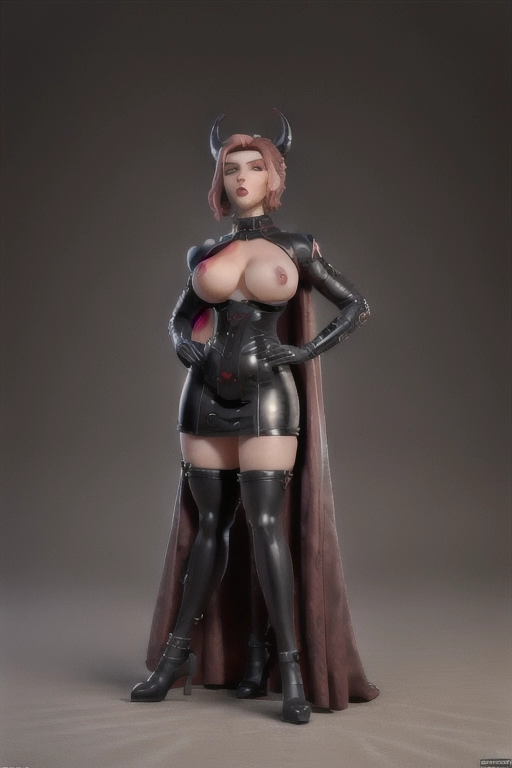 (((highly detailed color photo of Scarlett_Johansson))) (((dressed like Dominatrix Nyah from film Devil_Girl_from_Mars))) black cape, black cowl covers hair, hair covered with black skull cap shaped like widows peak, black leather boots, background is rocky Mars Landscape, perfect natural breasts (((perfectly shaped hard erect nipples))) accurate skin detail ((perfectly nipple placement)) (((detailed hair features))) (((detailed facial features))) (((detailed hand features))) (((detailed body features))) sweaty gorgeous face only two breasts only two nipples only two legs