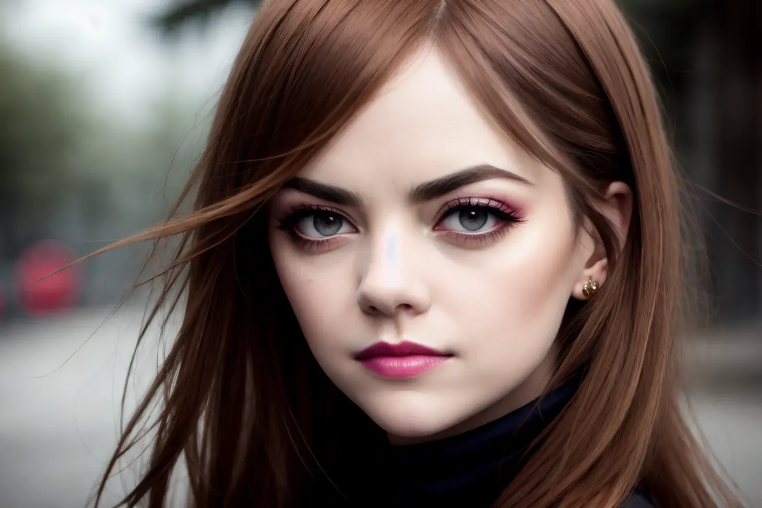a concept art wide shot of (Emma Stone)(completely accurate face)(glaring eyes), (angry sadistic malicious facial expression), full body, under a streetlight on an abandoned street late night, (slutty Sorceress Succubus),(wearing Stygian Eldritch witch dress)(pale skin),(skinny slender athletic physique)(wind swept), (very tiny perky breasts), five slender fingers,beautiful face,beautiful lips,detailed large eyes,curved eyebrows,cgsociety,natural lighting,studio lighting,professional,editorial, (oily skin glistening)(bokeh)