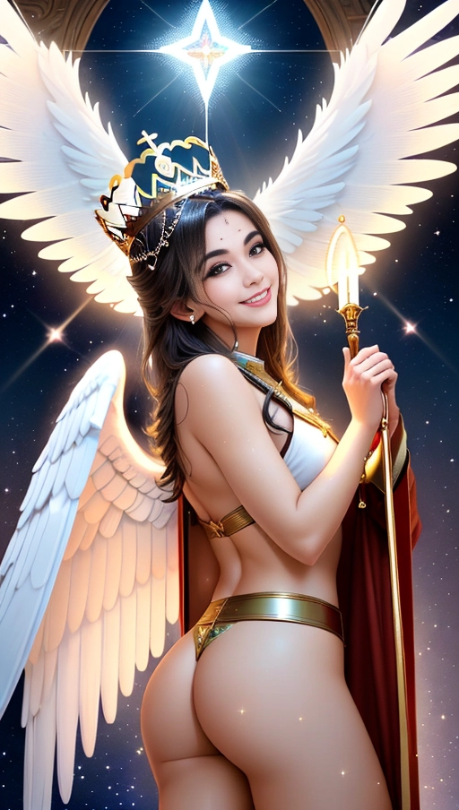a 64k high detailed photo of standing male Angel, Intimacy, saint, ((priest)), religion, Sex Religion Tones, Intimacy Religion, Ultra Detailed, Best Quality, Most Detailed, (Angel Wings), Angelic Lighting, Love, Hope, Magic casting, Crown, King, Smiling, happy, Glory, Warrior, Angels, Angelics, Positivity, Happiness, ecstasy, enraptured, sweaty, saving, God, Royalty, Morality, Goodness, True Good, Power, Force, Authority, Ethical, Saviour, Halo, Always and Forever Sentimental, in heat, hot, ultra hot, best, best lighting, tantric, Neutral, Brilliant, Logical, Compassionate, Perfect, Perfection, Exciting, Integrity, Winged, Courage, Purity, Harmony, Beauty mark on upper lip, Family, Titan, Primordial, Protogenoi, Happiness, Happy, True Happiness, The Light themes, Heavenly Themes, Life, Death, The Rise, clean, Sexiest, Prettiest, Most, Beautiful, Angelic, Speech, ecstasy impression, (Perfect crew cut), (Perfect ass), ((Smiling)) (Happy Expression)) ((Love Worship)) ((((Flirting)))) (((Multiple Angels))) (Love) (Love Magic) (Casting Love Magic) (Masculine) ((Male)) (((Male Angelic)))