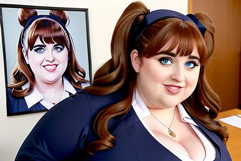 a photograph of Aidy Bryant wearing anime schoolgirl outfit