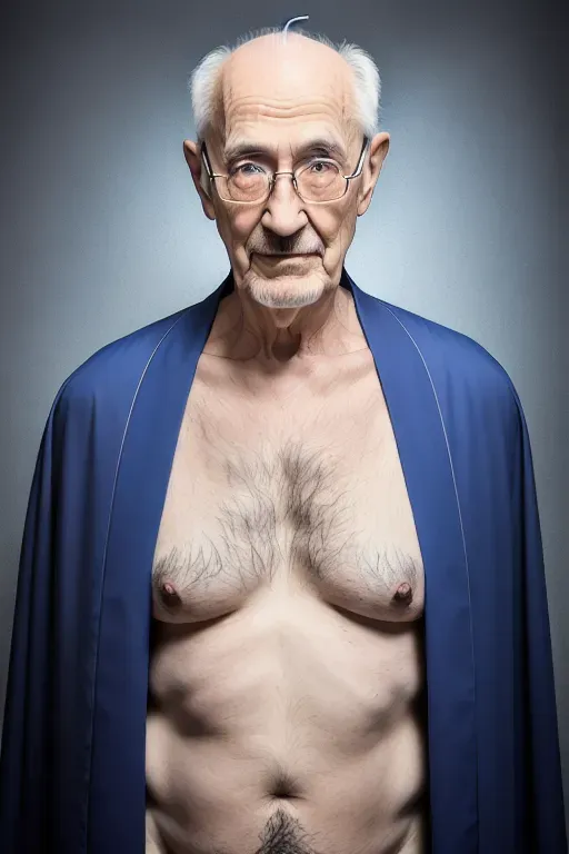 photo shot, 20 year old, a priest, fit, naked, blue, mall, daytime, studio light, surprised, 8k, professional