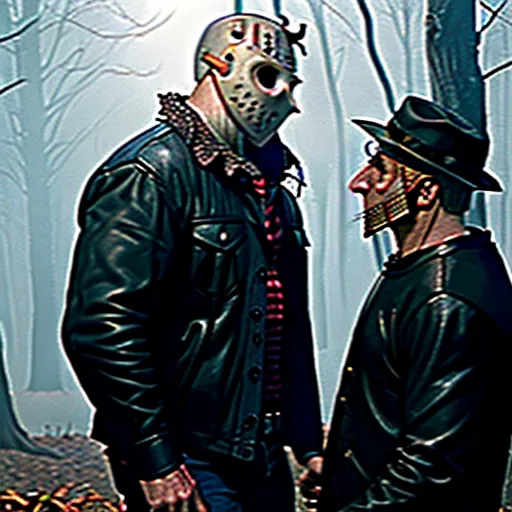 (((Jason Voorhees from Friday the 13th movies))) on top, and (((Freddy Krueger from nightmare on elm Street movies))) on bottom, dpmg_side_doggy_v1