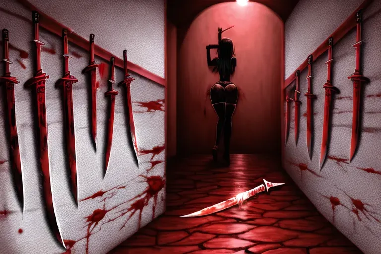 Huge ass yandere blood knife basement
