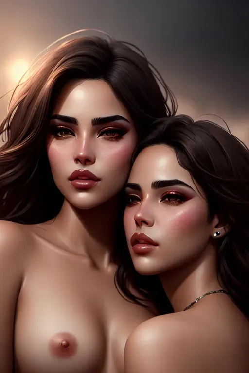 a concept art of, lesbians fucking, beautiful lips, brown eyes, curved eyebrows, textured skin, romantic, bokeh, artstation, surreal, sharp focus, editorial