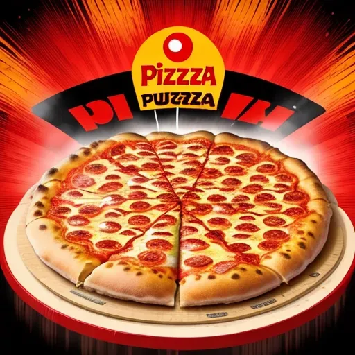 (best quality), Pizza Hut exploding