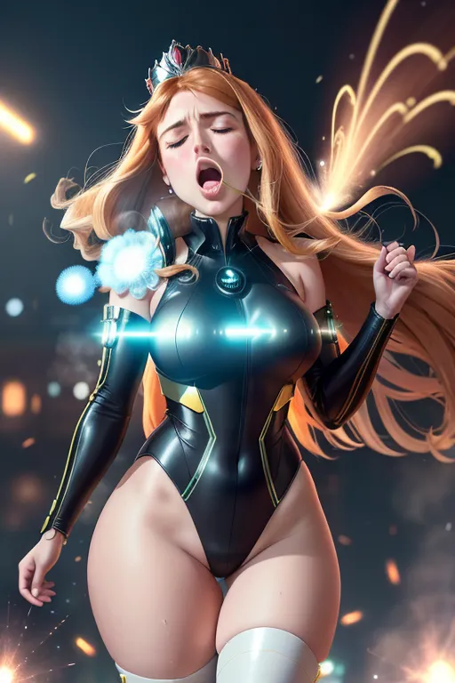 8k, digital photo of, futuristic Fantasy city, Princess Beatrice in foreground, revealing leotard, bare thighs, highly detailed, correct human anatomy, happy, beautiful, pixiv, bokeh, perfect lighting, depth of field, absurd res,
They are being overcome by a powerful (((sneezing gas))) which is making them ((sneeze uncontrollably)) with ((nostrils flaring)), ((eyes closed)) and ((mouths wide open)),