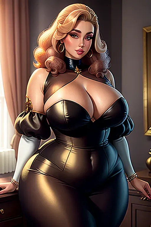 Thicc lady holding a poodle