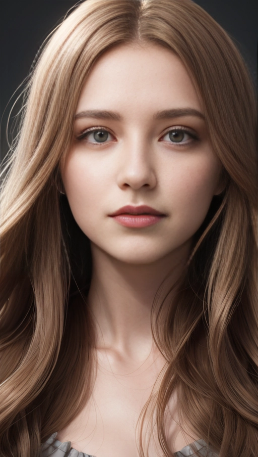 portrait, close up, young woman, cute, long hair, in the style of hyper-realistic, 32k uhd --ar 9:16 --stylize 750 --v 6