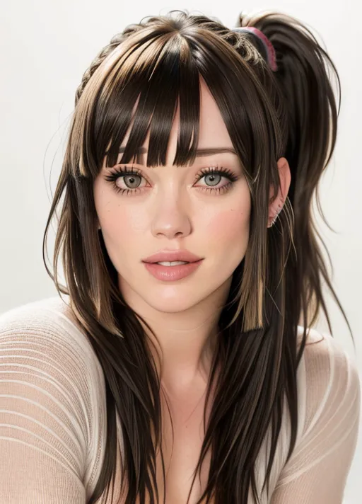 Dopamine Girl Hilary Duff Realistic Accurate Real Life Face Completely Naked Fringes 