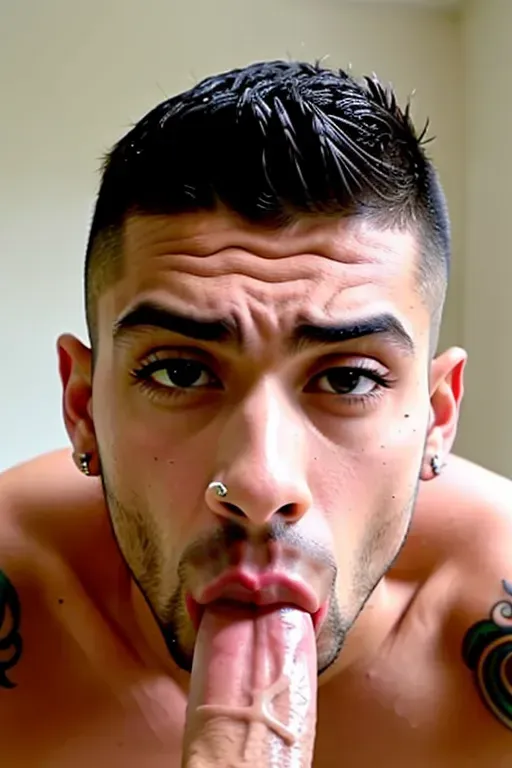 masterpiece realistic, best high quality, blowjob, suck, fully nude zayn malik with erect penis in mouth (((dribbling cum))), cum on face, eyes, cum everywhere, (((cum dripping from mouth and chin)))