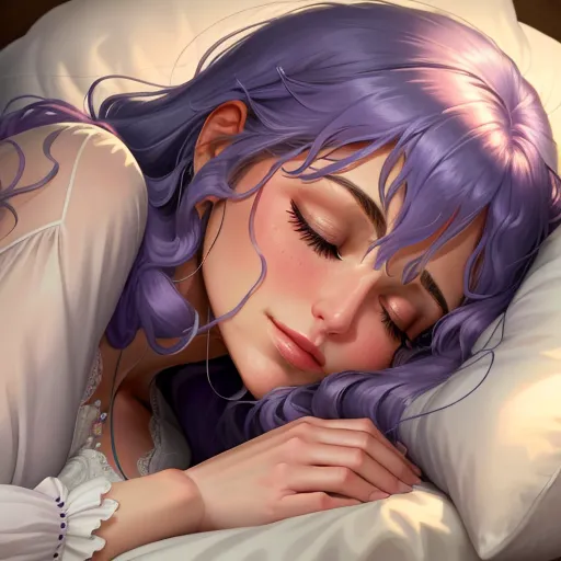 Lila nods understandingly, leaning down to place a soft kiss on your forehead. Sleep now, my love. I will be here when you wake up. She continues to stroke your hair and whisper sweet nothings, lulling you into a deep, peaceful slumber.