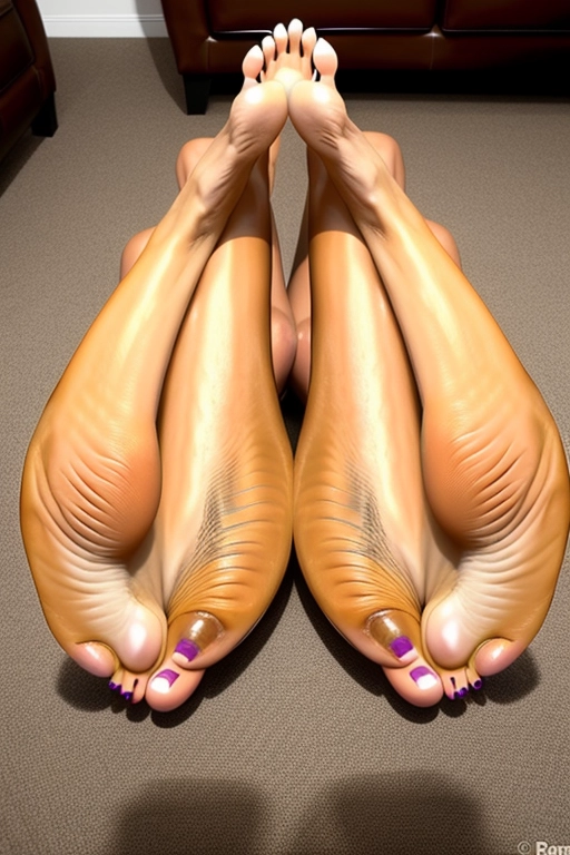 Hot babe shows the soles of her feet, foot fetish, soles, toes, bare foot.