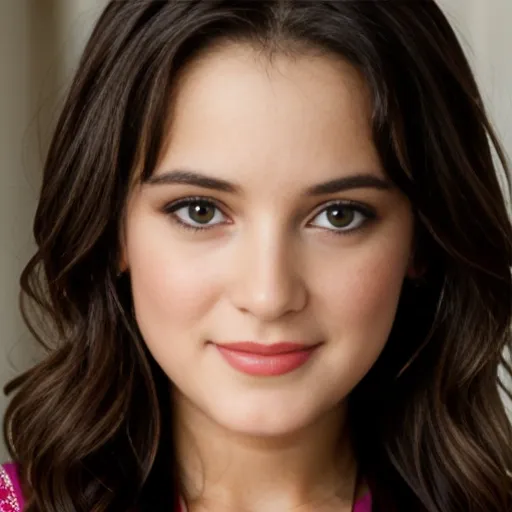 Headshot closeup, stunning cute gorgeous preteen, huge eyes, wavy hair