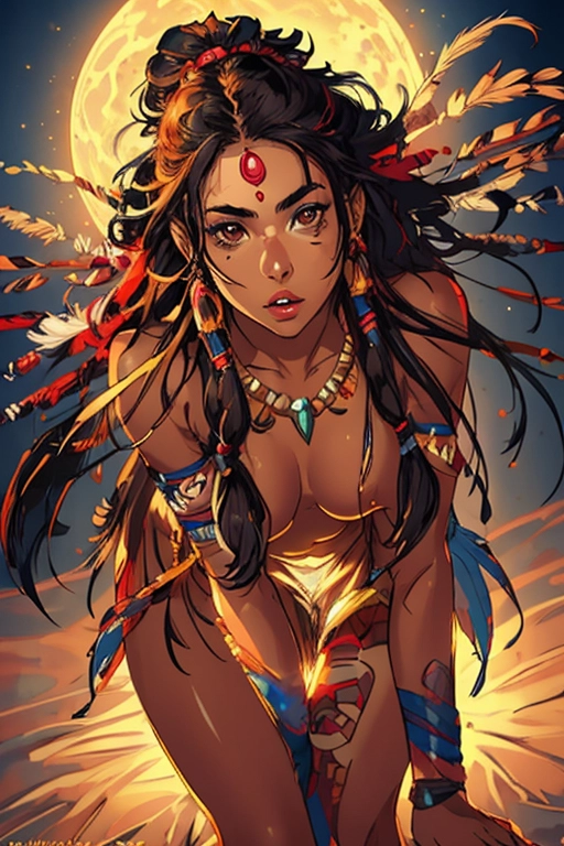 Full body, Very beautiful, nsfw, native, tribal, tamed, timid, woman, cute, sexy eyes, seducing me, native american female, dark red skin, north american indian, long straight dark hair, dark eyebrows, brown eyes, cute concave nose, soft cheeks, full lips, red lipstick, strong narrow chin, wearing native attire, feathers in hair, flashing me her naked butt, thin figure, cute breasts, thin body, round butt, aroused pussy, submitting, bending over forward, flashing her butt and pussy at me, spreading her ass, pussy aroused, sexy brown anus, on the bed, prepping for vaginal penitration, bedroom, ((high definition)), ((4k quality)), (excellent lighting), (great shading), pristine detail, (very clear picture), ((beautiful vibrant colors)), (accurate at lower prompt guidence), ultra realistic, (((five fingers per hand))), (((two arms))), (((two legs))),