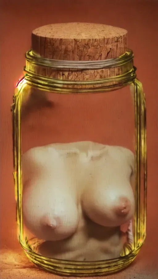 Natalie Dormir, (in glass jar:1.2), kneeling, nsfw, naked, full body, shrunken, defined, cork, simple background, <lora:dpmg_girl_in_glass_jar:0.6>, detailed, best quality, detailed eyes, face, lips