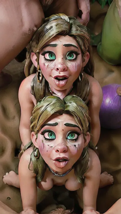 Masterpiece, best quality, 8k shot of Sofia Vergara as a slutty elf queen wearing a slutty slave harness and leash as she crawls on all fours while sucking her orc masters giant horsecock, POV bust, massive tits, big ass, supermodel, accurate face sofia Vergara, on all fours, gold collar, orc owner, Sofia Vergara is fucked by orcs, night, orc camp outdoors at night, bonfire, forest, surrounded by orcs, all cocks are massive, all cocks are very long and very thick, orcs gangbang Sofia Vergara,Orc camp at night, moonlight, angry, crying, braided buns, comic format, dpmg_face_cum_v1, dpmg_runny_makeup_v1, orc impregnate sofia Vergara, (_pov_blowjob_v1),spanked,purple lipstick, facefuck, deepthroat, blowjob, cum dripping from hair,slave tattoos, <lora:dpmg_carrying_sex:.6>(dpmg_side_deepthroat_v1), <lora:dpmg_blowbang:.5>, <lora:dpmg_spitroast:.2>, comic panels, <lora:strading_pov:.5>, cum on hair, cum overflowing from mouth, slobbery cock, all clocks are colored green, orc pulls Sofia Vergaras hair,